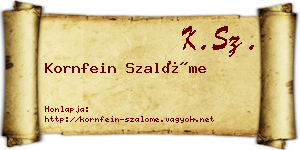 Kornfein Szalóme névjegykártya